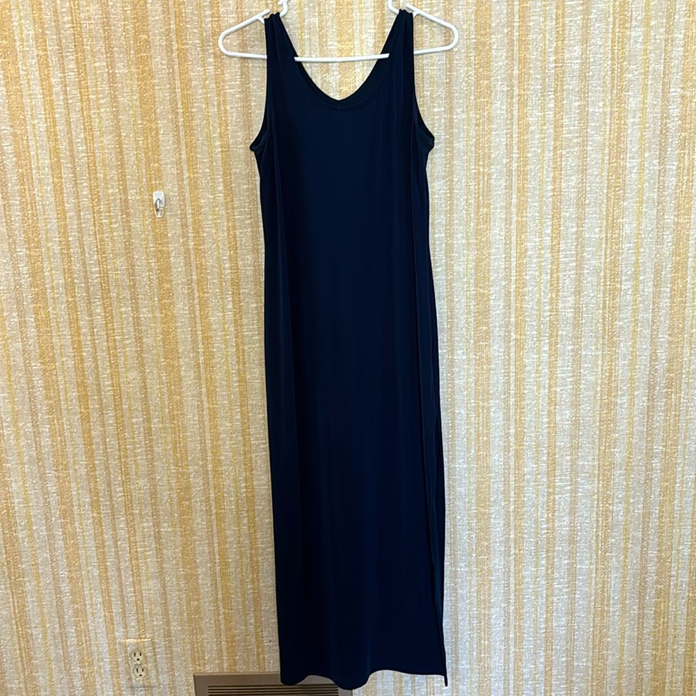Size M. floor length blue dress, knee high slit on side Colesce Couture Lingerie